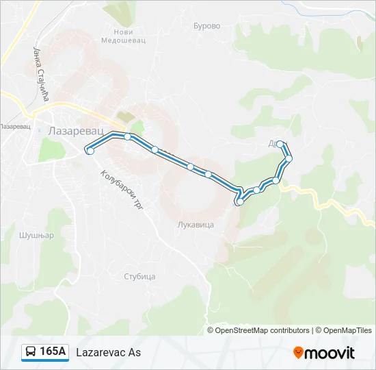 165А Bus Line Map