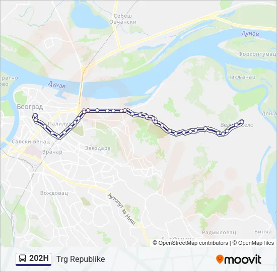 202Н Bus Line Map