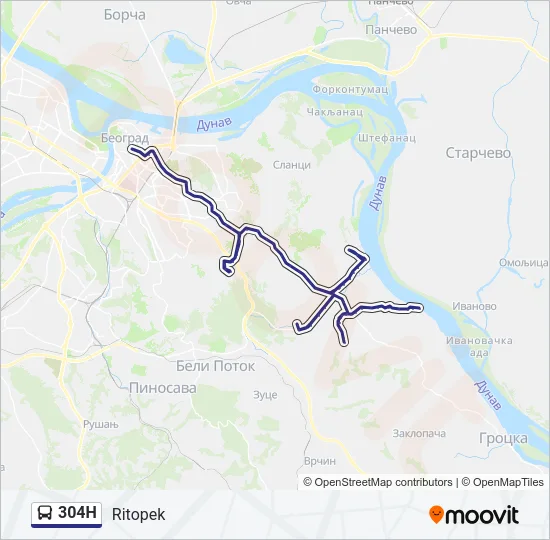 304Н Bus Line Map