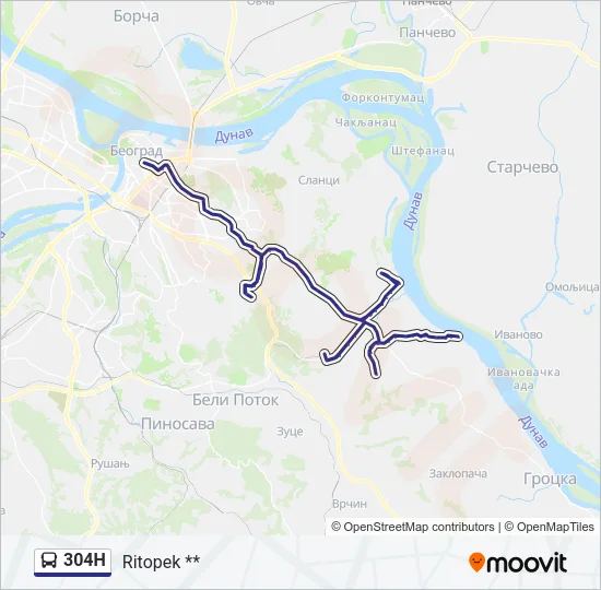 304Н Bus Line Map