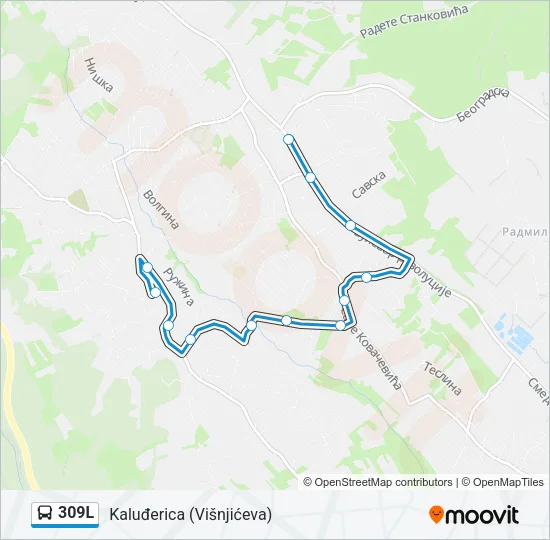 309L Bus Line Map