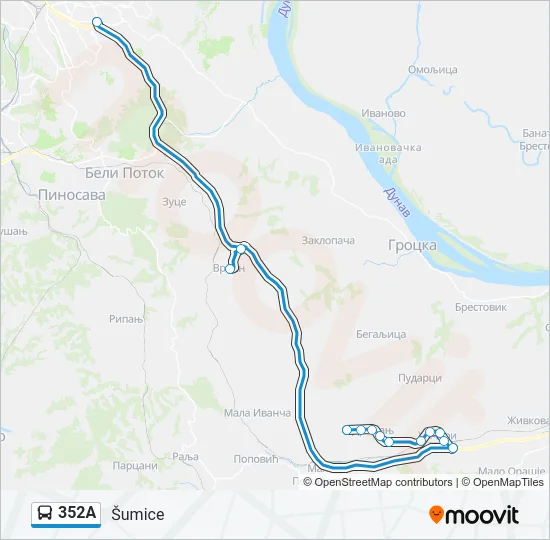 352А Bus Line Map