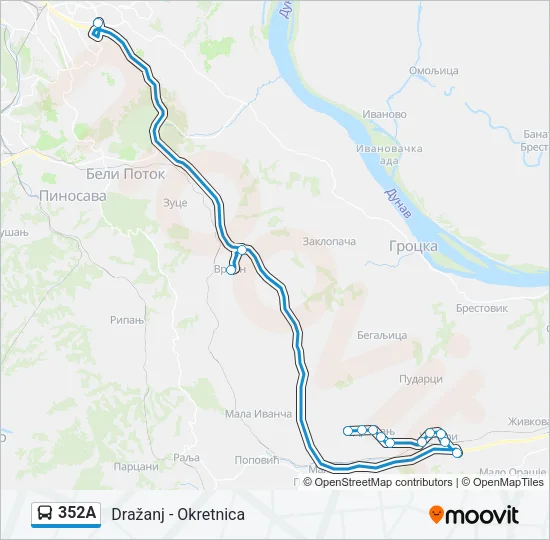352А Bus Line Map