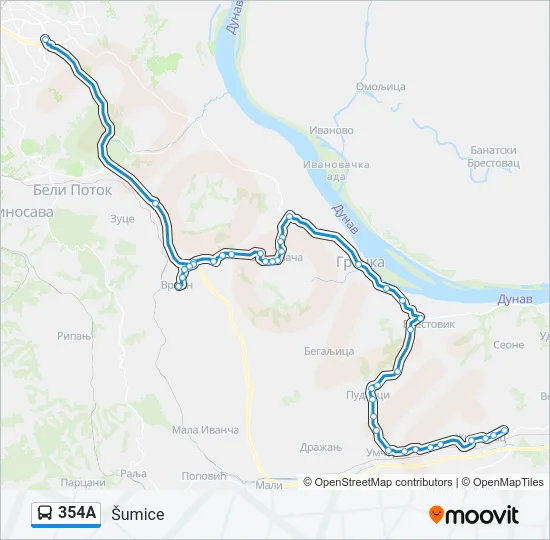 354А Bus Line Map