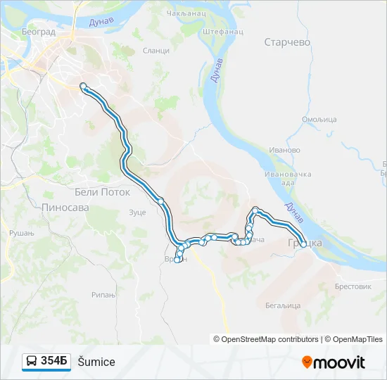 354Б Bus Line Map