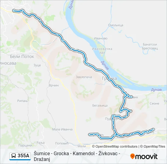 355А Bus Line Map
