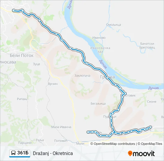 361Б Bus Line Map