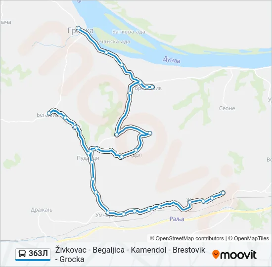 363Л Bus Line Map