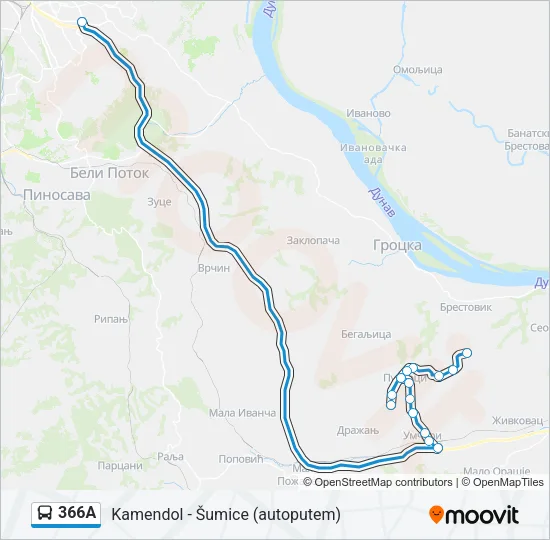 366А Bus Line Map