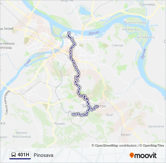 401Н Bus Line Map