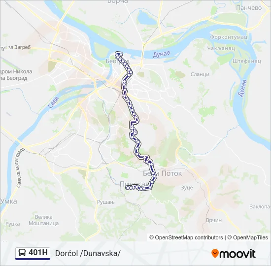 401Н Bus Line Map