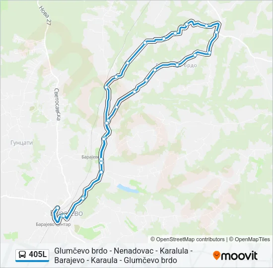 405L Bus Line Map