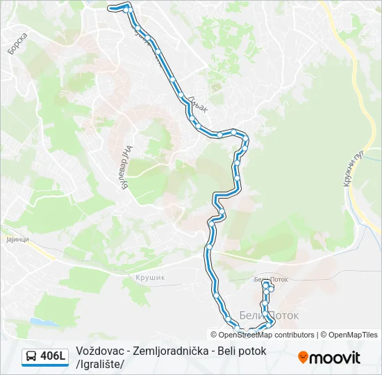 406L Bus Line Map