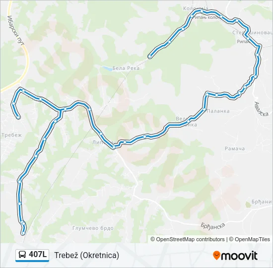 407L Bus Line Map