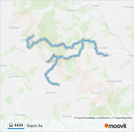 4434 Bus Line Map