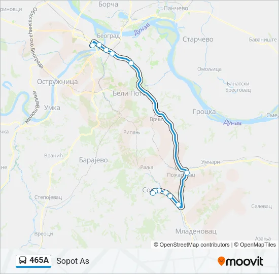 465А Bus Line Map