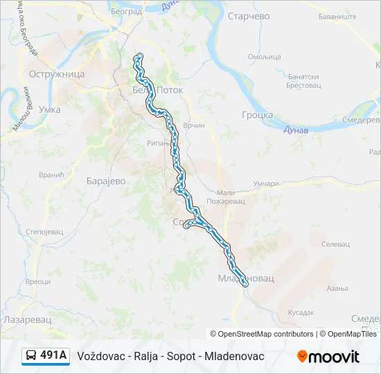 491А Bus Line Map