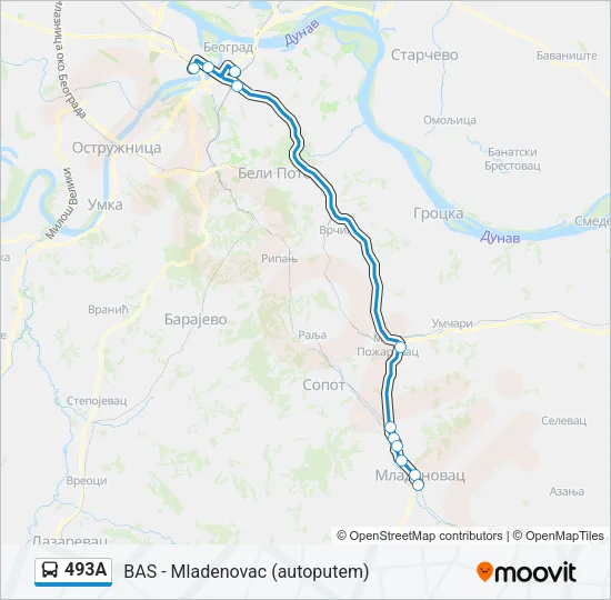 493А Bus Line Map