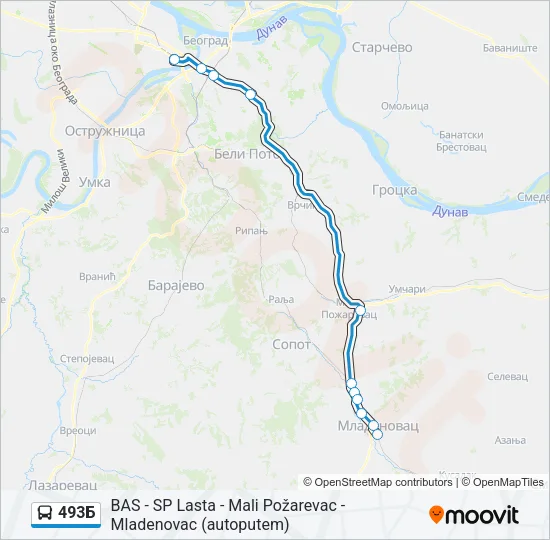 493Б Bus Line Map