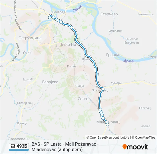 493Б Bus Line Map