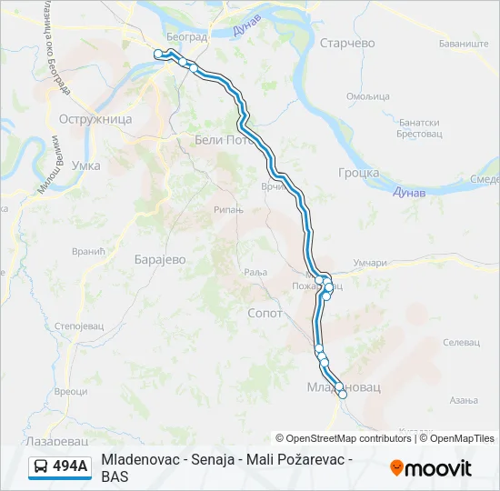494А Bus Line Map