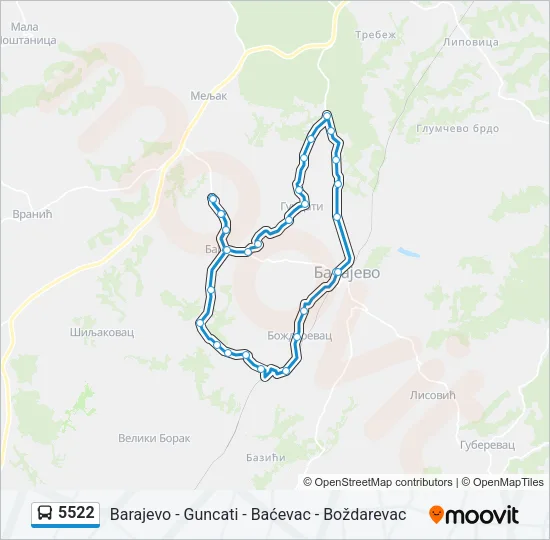 5522 Bus Line Map