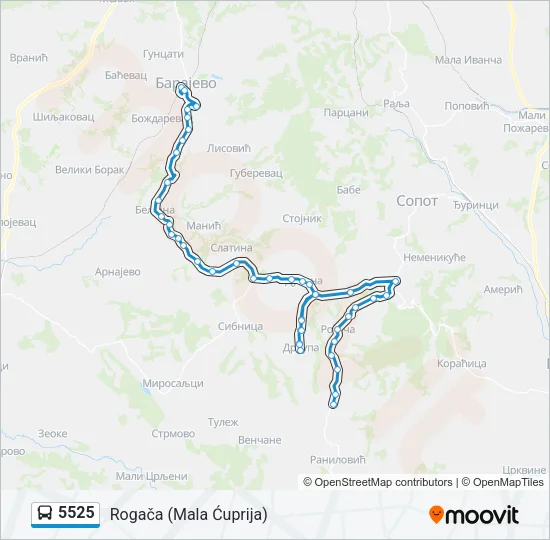 5525 Bus Line Map