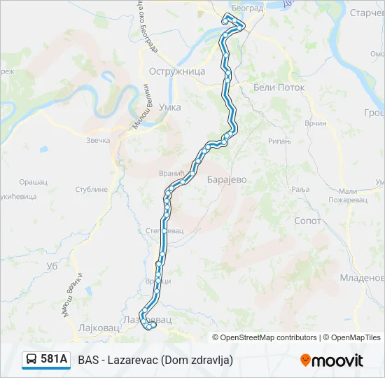 581А Bus Line Map