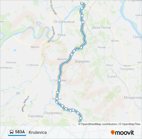 583А Bus Line Map