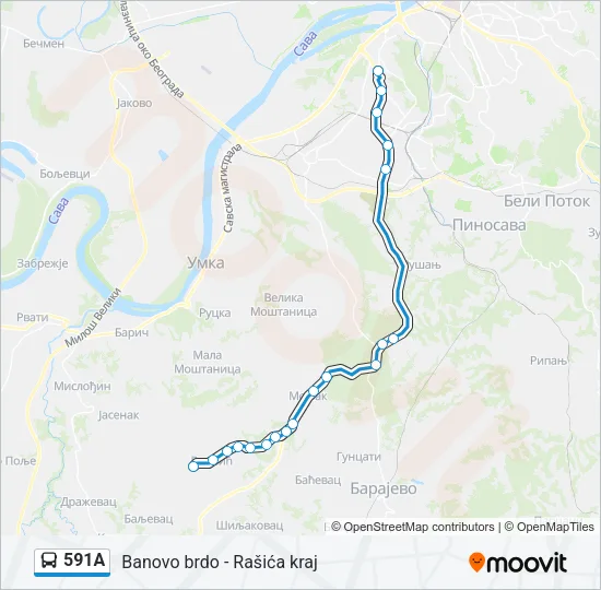 591А Bus Line Map