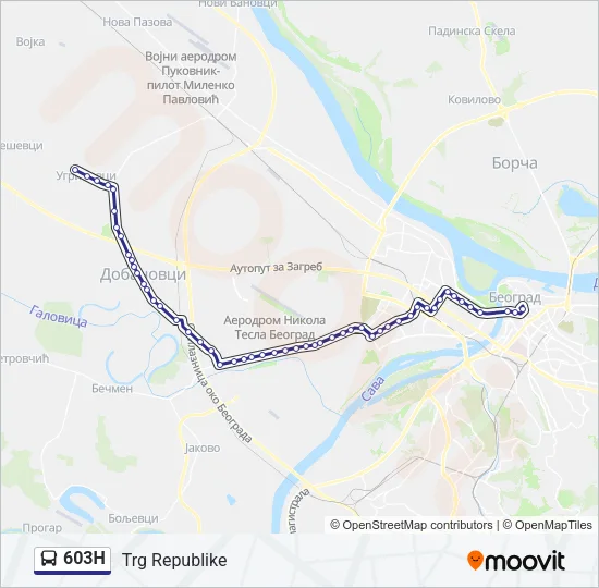 603Н Bus Line Map