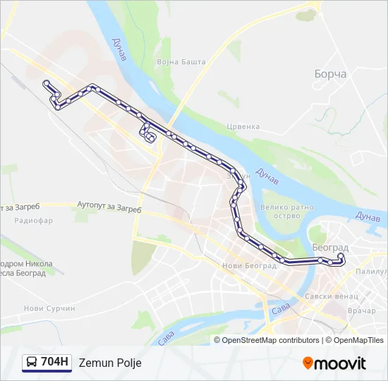 704Н Bus Line Map