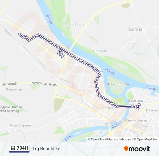 704Н Bus Line Map