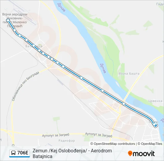 706E Bus Line Map