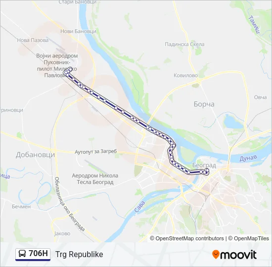 706Н Bus Line Map