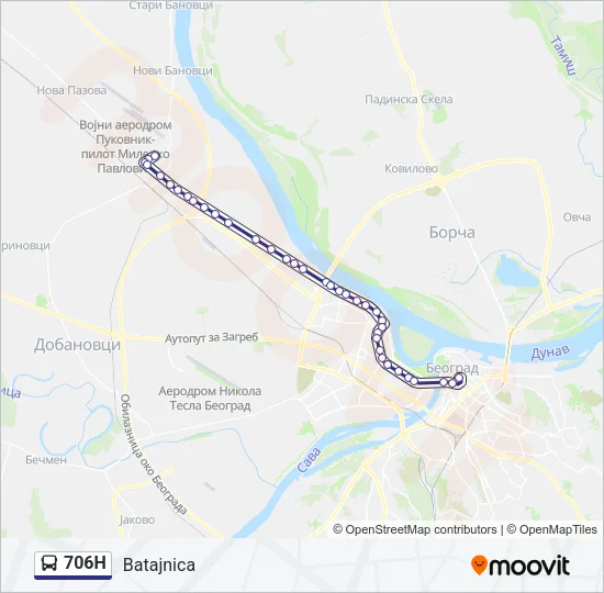 706Н Bus Line Map
