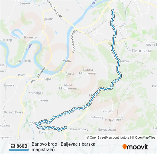 860В Bus Line Map