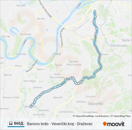 860Д Bus Line Map