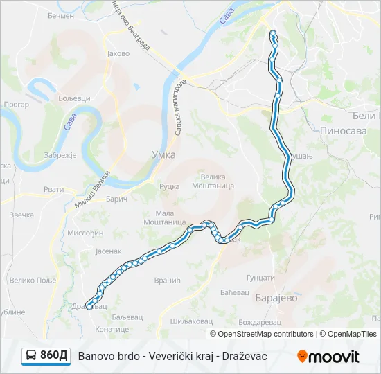 860Д Bus Line Map