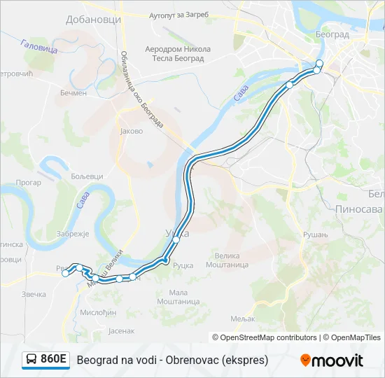 860Е Bus Line Map
