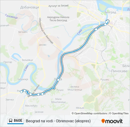 860Е Bus Line Map