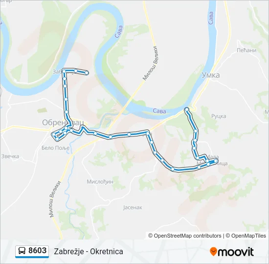 860З Bus Line Map