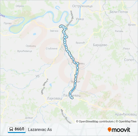 860Л Bus Line Map