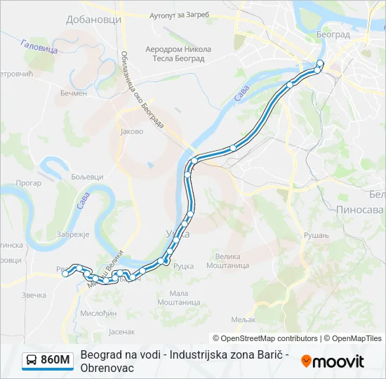 860М Bus Line Map