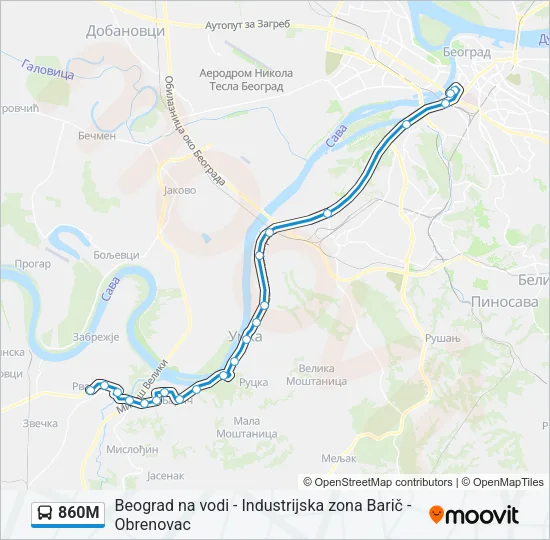 860М Bus Line Map
