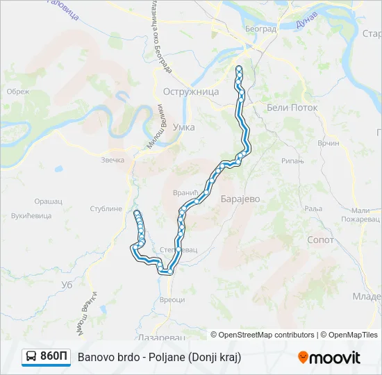 860П Bus Line Map