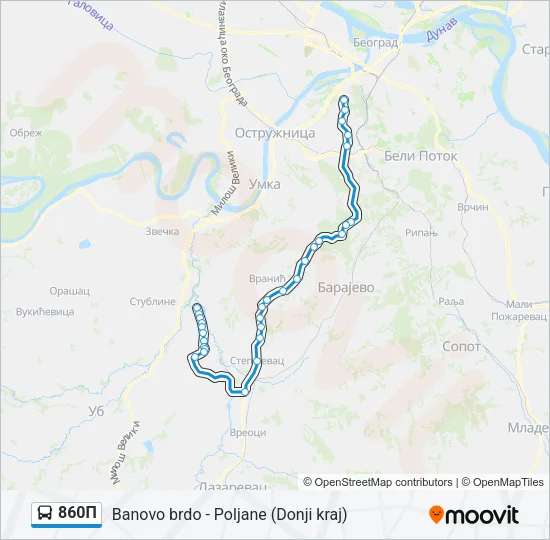 860П Bus Line Map