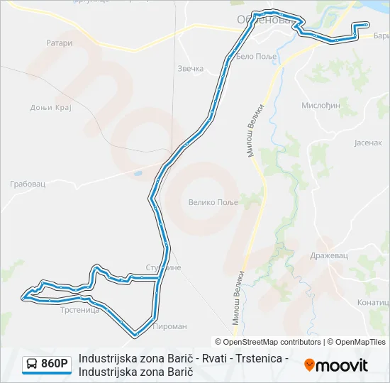 860Р Bus Line Map
