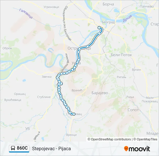 860С Bus Line Map
