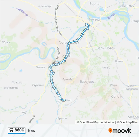 860С Bus Line Map